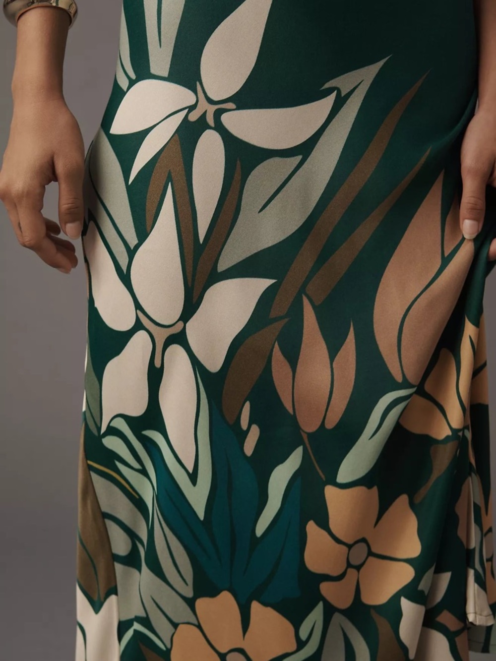 ❤️ NWT! Anthropologie x Bl^nk Eustella Bare Green Maxi Satin Slip Dress XL - Picture 3 of 15